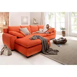 Home Affaire Ecksofa Cara Mia L-Form, wahlweise mit Bettfunktion und Bettkasten, Massivholzfüße, orange