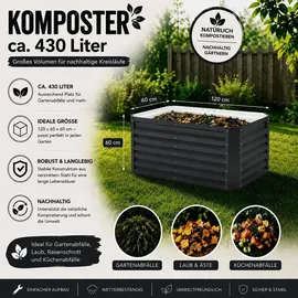 Vicco Komposter Anthrazit, 120 x 60 cm, Gartenzubehör, Gartenpflege, Gartengeräte
