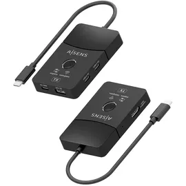 AISENS ASWL-H2KDC30M05-BK USB-C Dockingstation - USB Hub, Schwarz