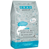 Grau – das Original – Trockenfutter für Hunde - Forelle mit Kartoffeln (1x 12 kg), getreidefrei, für sensible, erwachsene Hunde