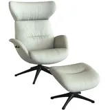 flexlux Relaxsessel FLEXLUX Leder 90 x 107 x 89 cm Weiß mit Kopfteil