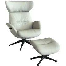flexlux Relaxsessel FLEXLUX Leder 90 x 107 x 89 cm Weiß mit Kopfteil