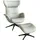 flexlux Relaxsessel FLEXLUX Leder 90 x 107 x 89 cm Weiß mit Kopfteil