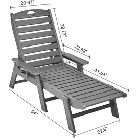 Vevor Sonnenliege 181 x 60 x 30 cm Grau
