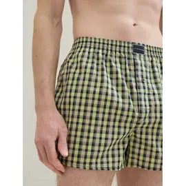 Tom Tailor Herren Mittellange Boxershorts aus Baumwolle im 2er-Pack, grün, Kariert, Gr. 4
