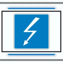 Hochspannungsleitung Kreuzt Symbol A6 (105x148mm)