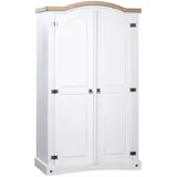 Festnight Kleiderschrank | Kiefer massiv | Weiß | Garderobenschrank | Landhaus Still |Naturfinish | Mehrzweckschrank | Schlafzimmerschrank | 2 Türig | Weiß 101 x 52 x 170 cm
