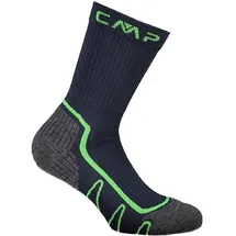 CMP - Kids Trekking Sock Poly Mid, Boy, B.Blue-Verde Fluo, 28/30
