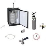 ich-zapfe Komplett Set - Fassbierkühlschrank bis zu 50L Fässer (Bierbar) - inkl. Schanksäule Elegant und Kompensatorhahn, Zapfkopf:KeyKeg