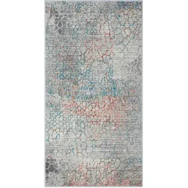 Myflair Teppich "My Roots", orange (beige, grau, terrakotta), B:80cm H:8mm L:150cm, Polyester, MYFLAIR MÖBEL & ACCESSOIRES, Teppiche, Teppich, Kurzflor, Retro-Design, besonders weich durch Microfaser