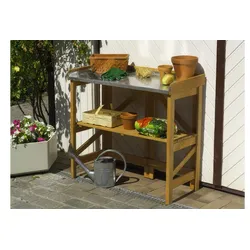 Holz Pflanztisch klappbar Stade – aus imprägniertem Kiefer, Honigbraun – Arbeitstisch für Gartenarbeit – ideal für Terrasse und Pflanzen