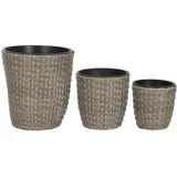 Home ESPRIT Blumentopf-Set, Polypropylen, Rattan, 40 x 40 x 45 cm