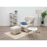 Home Affaire Ohrensessel »Oliver«, Ohrensess,mit Hocker,Zierkissen,Klassische Form, beige