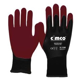 Cimco Winter Soft dunkelrot/schwarz 141243 Vinyl Arbeitshandschuh Größe (Handschuhe): 11, XXL EN 3