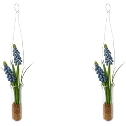 Kunstblume Muscari in Hängevase Muscari, Creativ green, Höhe 35 cm lila