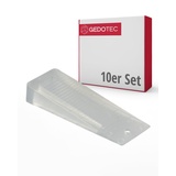 Gedotec Türstopper Keil - Transparent | 10 Stück Robuster und langlebiger Keil aus Kunststoff | Tür Feststeller | Türstopper klein für alle Türen | Fensterstopper Gummikeil Stopper