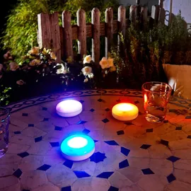 NORTHPOINT LED Batterie Beleuchtungsspots 3er Set mit Fernbedienung Farbwechsel Timerfunktion für Außen