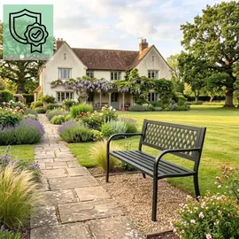 gogarden Gartenbank 120 x 49 x 76 cm Schwarz