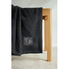 S.Oliver Kuscheldecke Kuschelsoft 150 x 200 cm Polyacryl Grau Anthrazit