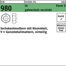 F. REYHER Nchfg. GmbH & Co. KG Sechskantmutter DIN 980 VM 12 10 galv.verz. 100 Stück
