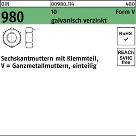 F. REYHER Nchfg. GmbH & Co. KG Sechskantmutter DIN 980 VM 12 10 galv.verz. 100 Stück
