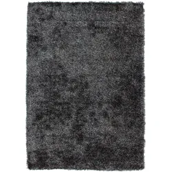 Hochflor-Teppich BRUNO BANANI "Alga", grau (anthrazit), B:240cm H:40mm L:330cm, Kunstfaser, Teppiche, Uni, Shaggy, Langflor, besonders weich und kuschelig, Wohnzimmer