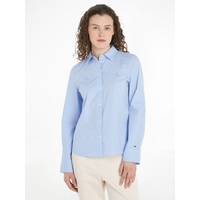 Tommy Hilfiger Klassische Bluse mit Logostickerei blau