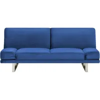 Schlafsofa 2-Sitzer Samtstoff marineblau YORK