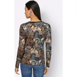 CREATION L Shirt in schwarz-sand-bedruckt | Gr.: 44