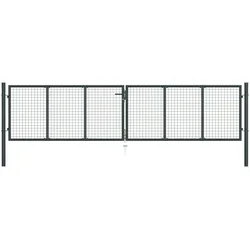 vidaXL Mesh-Gartentor Verzinkter Stahl 400 x 175 cm Grau