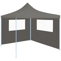 vidaXL Pavillon-Seitenwand mit Fenstern 4 x 2 m Anthrazit