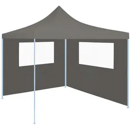 vidaXL Pavillon-Seitenwand mit Fenstern 4 x 2 m Anthrazit