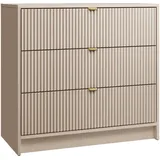 Mirjan24 Kommode Sand, Metall, 3 Schubladen, Rechteckig, 80x75x40 cm, Wohnzimmer, Kommoden & Sideboards, Kommoden