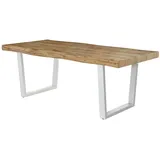 PRO.COM Esstisch 200 x 76 x 100 cm perlweiß/Wildeiche