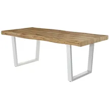 PRO.COM Esstisch 200 x 76 x 100 cm perlweiß/Wildeiche