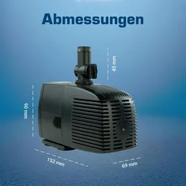 KERRY Teichpumpe 230 V 1.500 l/h 25 W 10 m Kabel 2,5 m Förderhöhe