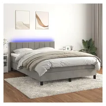 vidaXL Boxspringbett 140 x 200 cm Hellgrau