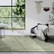 Villeroy & Boch Ursule grün, B:190cm H:10mm L:280cm, Wolle, Teppiche, Läufer, handgewebt, Wolle, Natur, Wohnzimmer, Geometrie, Boho