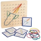 Small Foot Company small foot 11977 - Geoboard aus Holz, Geometrie-Lernspiel, 72-teilig