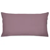 Tom Tailor Kissenhülle , 40x80 cm, 100% Baumwolle/ Renforcé, Kissenbezug mit farbigem Markenreißverschluss, UNI Lila (Cozy Mauve)