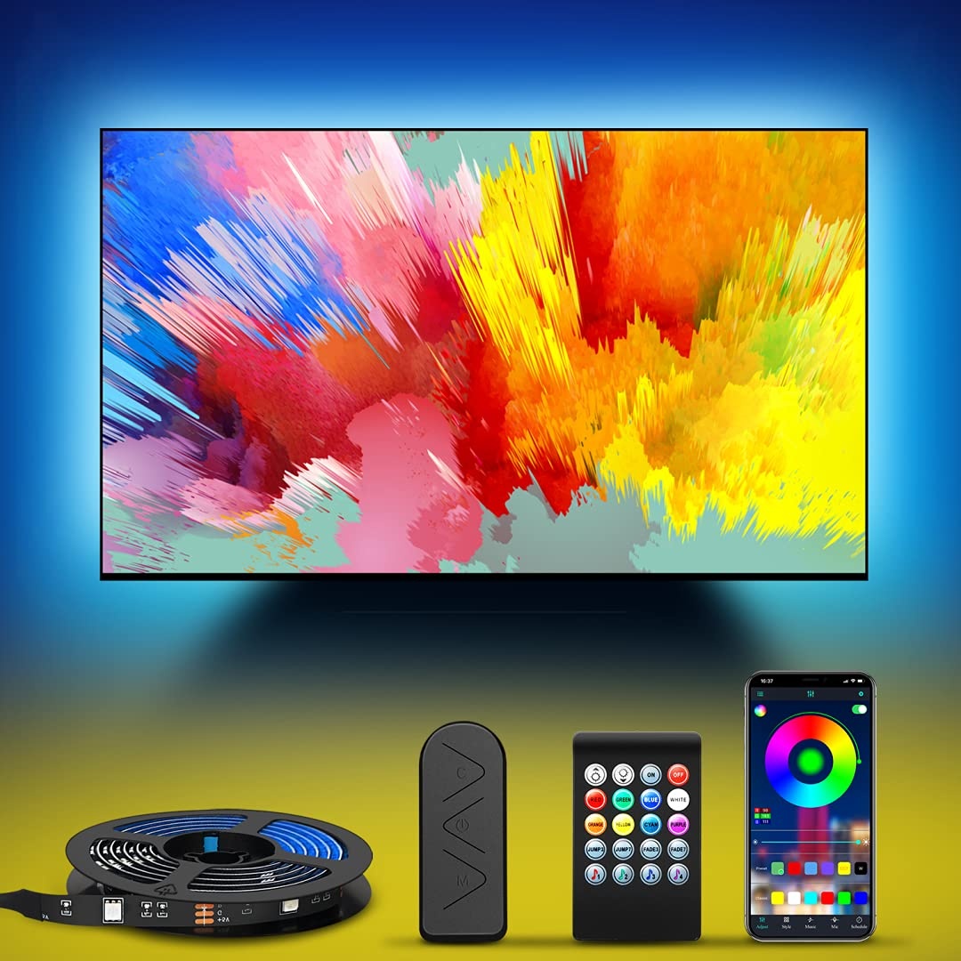 HEDORANCE LED Strip 4.5M, LED TV Hintergrundbeleuchtung für 55-75 Zoll Fernseher und PC USB LED Beleuchtung mit App-Steuerung und Fernbedienung Music Sync RGB-Farbwechsel, USB-Betrieb für TV Küche