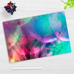 cover-your-desk.de Schreibtischunterlage Schreibtischunterlage – Pusteblume Farbspiel (60 x 40 cm, Premium Vinyl)