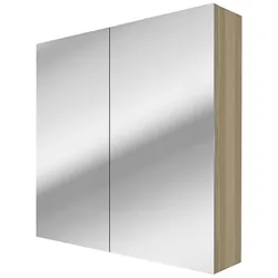 AcquaVapore Spiegelschrank Badspiegel Badezimmer Spiegel City 80cm braun Eiche ohne LED Beleuchtung