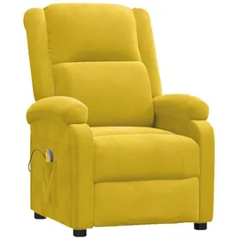 vidaXL Massagesessel Gelb Samt 93 x 98 x 93 cm Gelb mit verstellbarer Rückenlehne und Massagefunktion