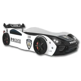 Aileenstore Spielbett Police 90 x 200 cm Holz lackiert schwarz