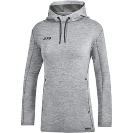 Jako Damen Kapuzensweat Premium Basics, grau meliert, 38