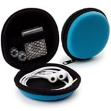 MyGadget Kopfhörer Aufbewahrung [ 8 x 8 cm ] - Mini Tasche Schutztasche Transport Box - Zubehör für z.B. In Ear Case Ohrhörer | Apple Airpods | USB Sticks - Blau