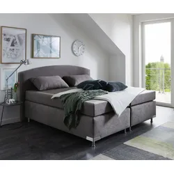 Boxspringbett "Amsterdam", grau, B:215cm L:210cm, WESTFALIA SCHLAFKOMFORT, Komplettbetten
