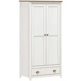 Kleiderschrank Kiefer Weiß im Landhausstil 185 cm hoch