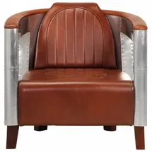 vidaXL Fliegersessel Leder 70 x 80 x 90 cm Braun